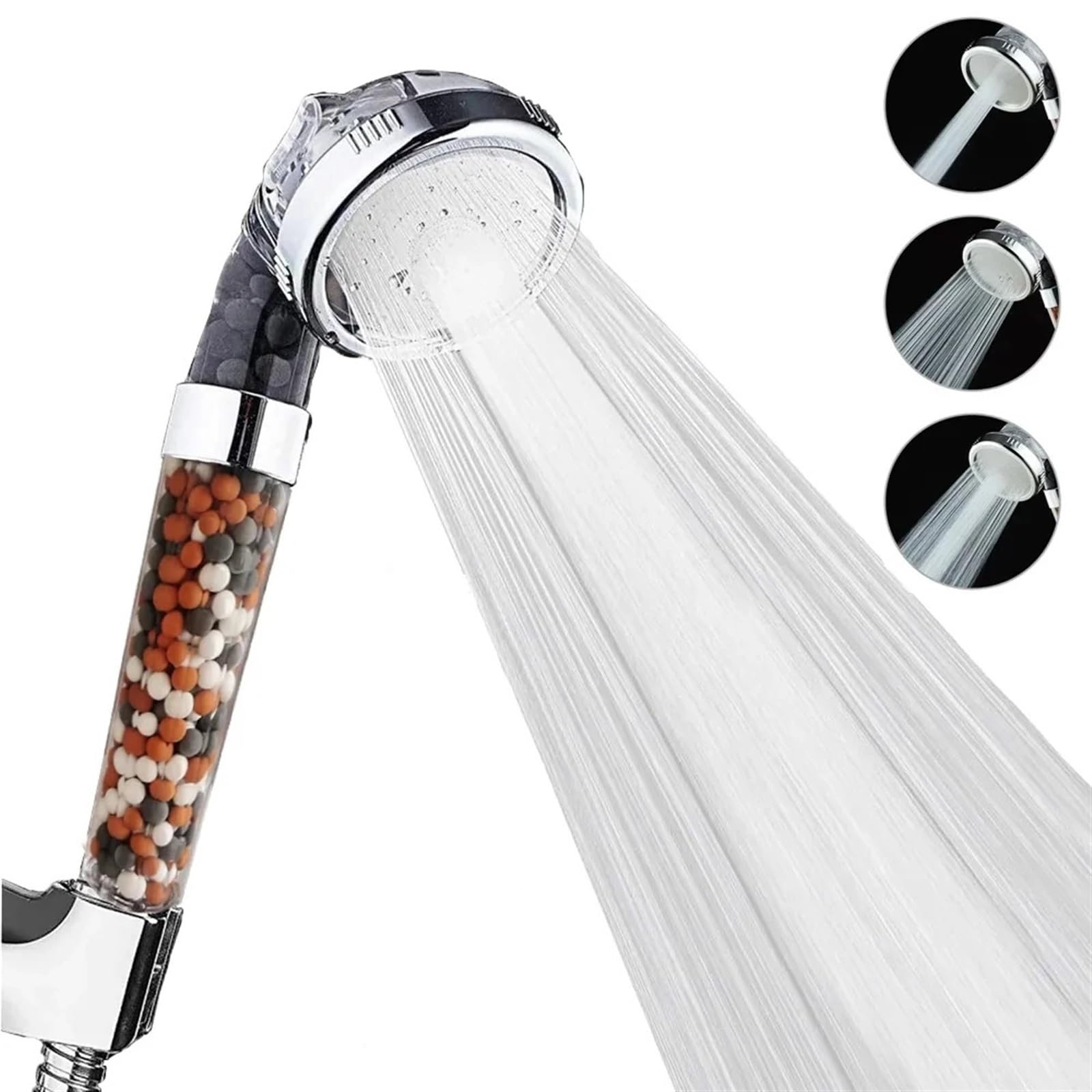 Cabezal de Ducha Cabezal de Ducha 3 Funciones SPA de Alta presión Ahorro de Agua Lluvia de Mano Accesorios de baño Filtro Ducha(Shower Head B)