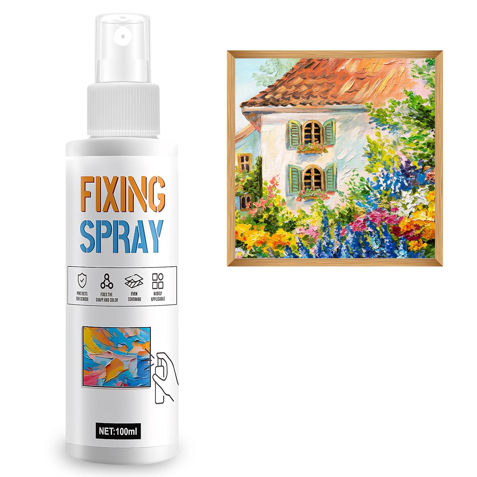Hwanme Oil Pastel Fixative Spray, Charcoal Fixative Spray for Art, Color Fixing, Shaping, Quick Drying for Pencil, Charcoal and Pastel Drawings