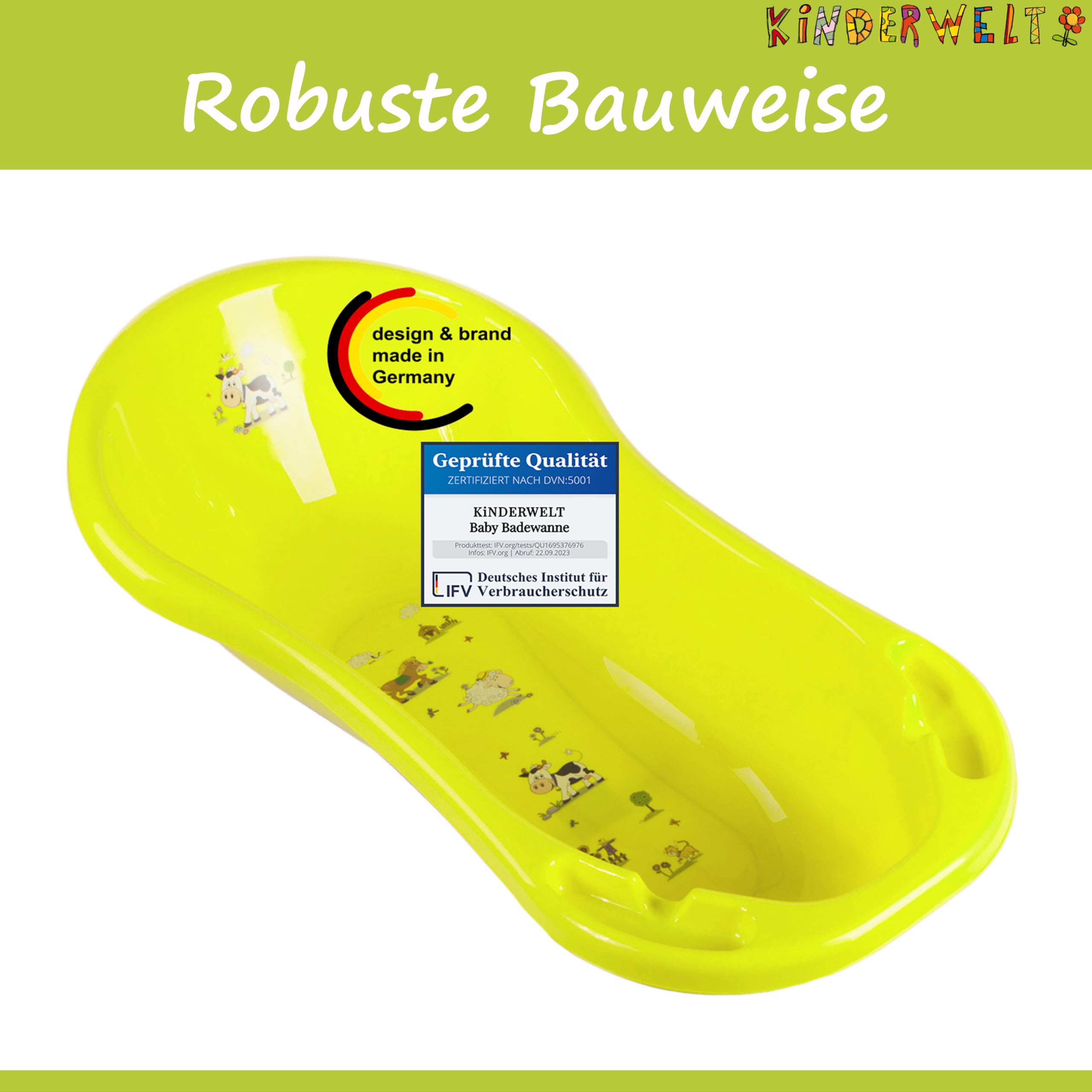KiNDERWELT Babybadje 100 cm - babybadkuip met hippo