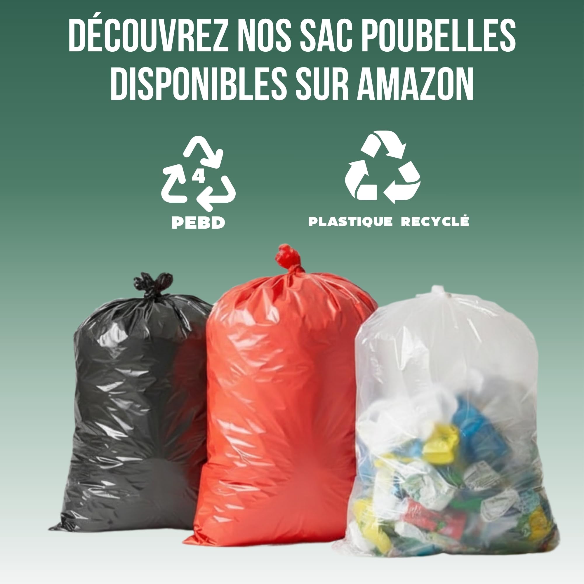 BaBag | Sac Poubelle 1000-1100L x 50 | Epaisseur 30 Microns | Certifié RSGP | Déchet Lourd & Coupant | Plastique 100% Recyclé | Étanche & Anti-Odeur | Housse Protection Conteneur 1000 Litres | 50 Sacs