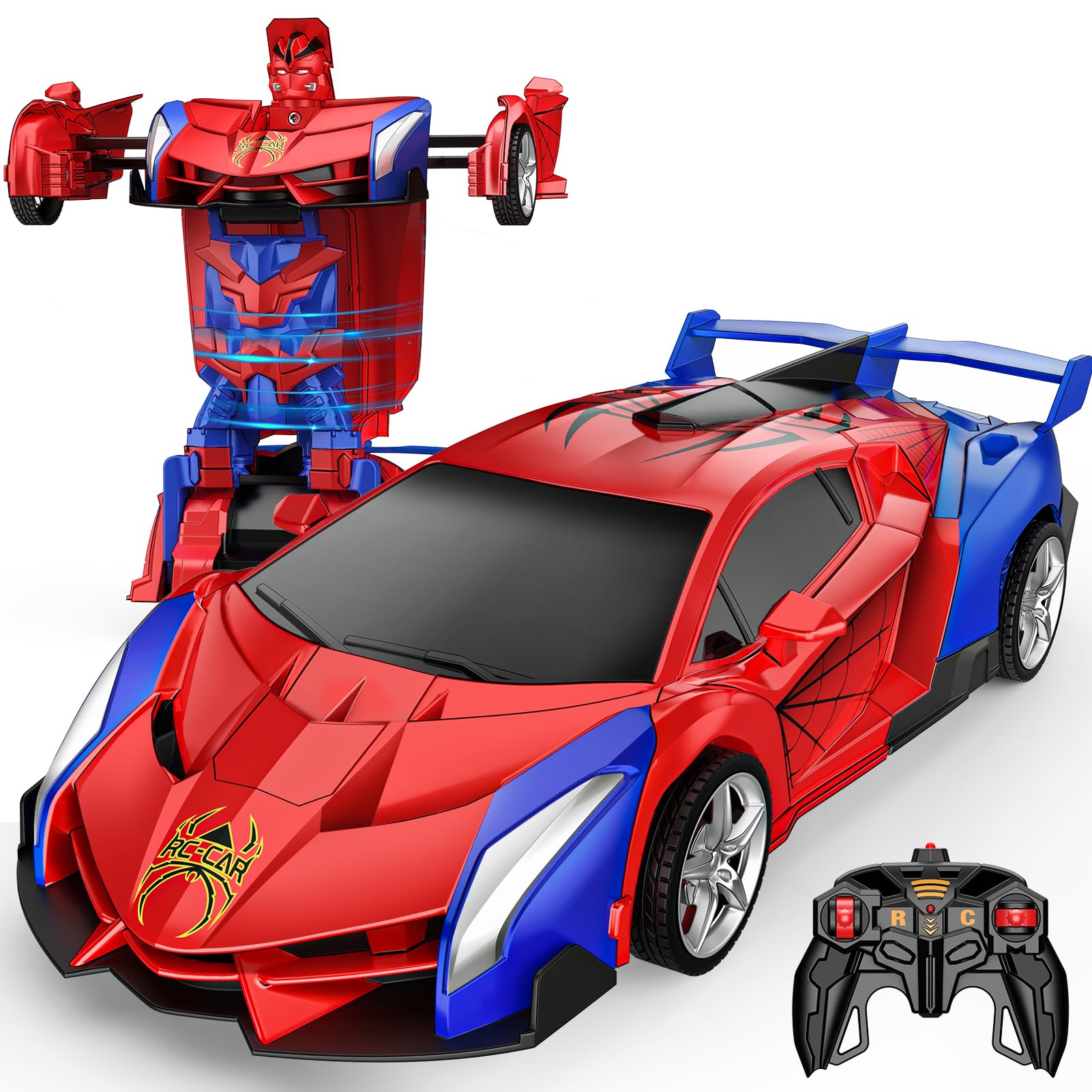 BudJivez Transforming Remote Control Car for Boys 4-7: RC Cars Transforming Robot Toys for Kids Toys for 3 4 5 6 7 8 Year Old Boys Easter Birthday Gifts for Boys Ages 4-6 8-12