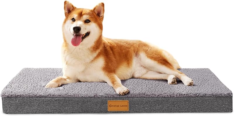 Tapete Ortopédico para Cães Patas Lague com Espuma em Caixa de Ovo e Capa Lavável Cinza 76,2 x 50,8 x 8,9 cm