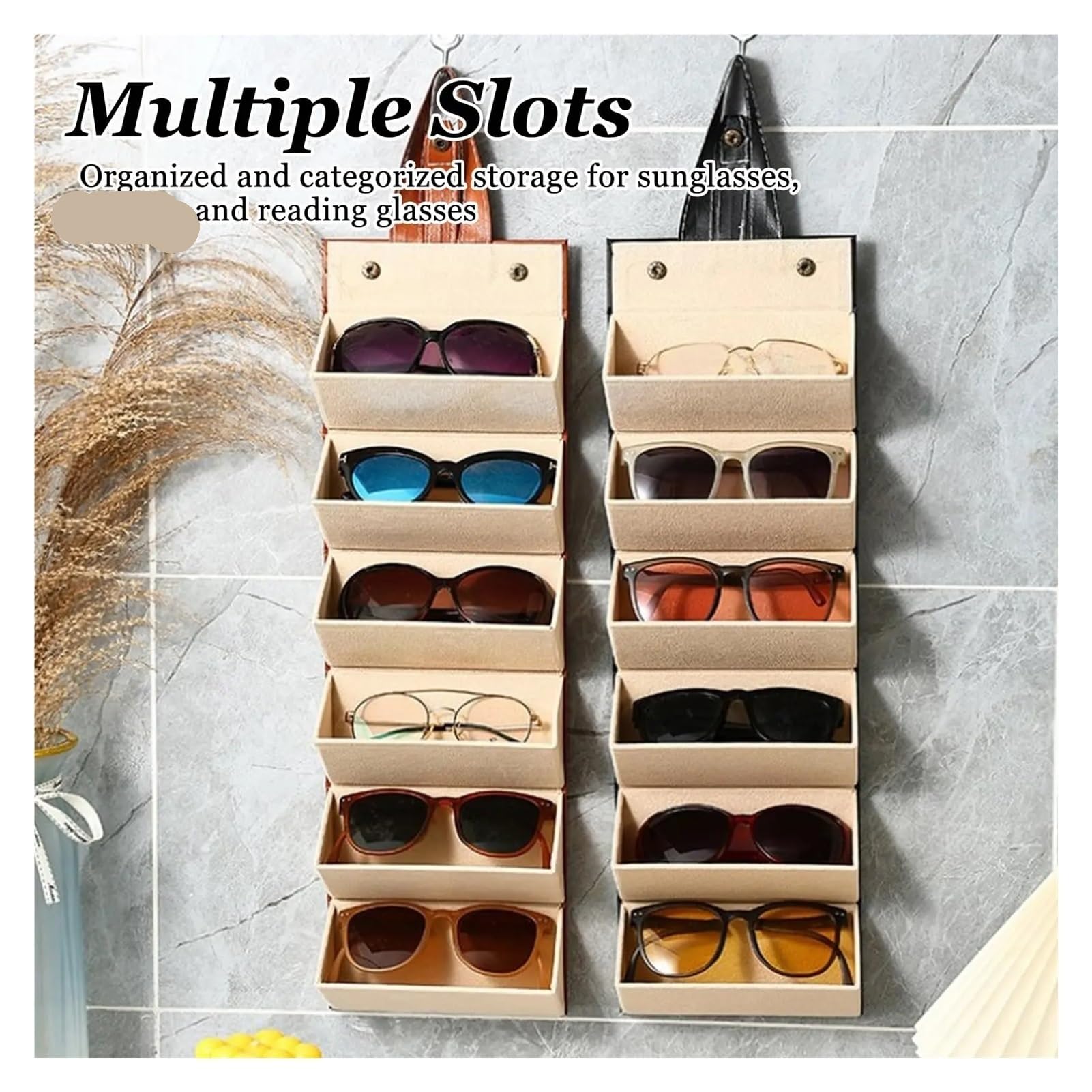 1 custodia for occhiali in pelle con più scomparti, realizzata a mano, organizer for occhiali da viaggio, custodia for occhiali da sole portatile