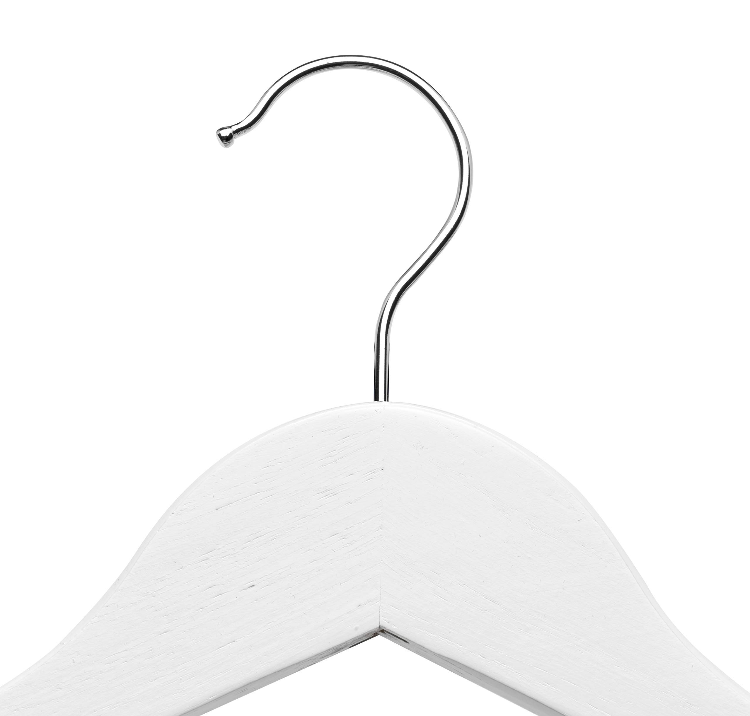 COM-FORT HOUSE | Percha Madera de Arce Cadete, Infantil | Color Blanco| con Muescas Antideslizantes | 30 x 1.2 x 22 cm | Pack 21 Unidades |