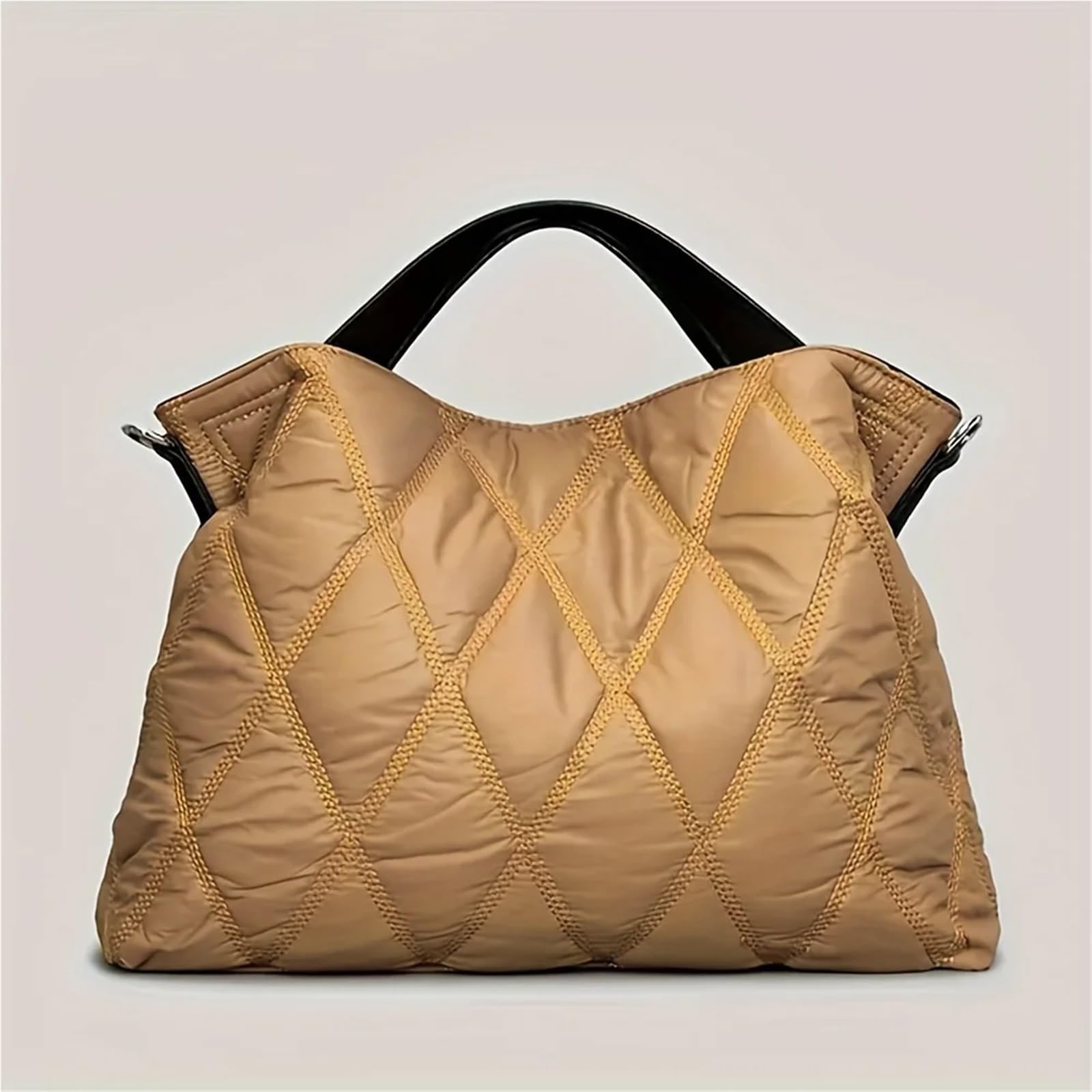 Bolso Acolchado Mujer Bolso tote acolchado moderno con diseño de rombos de nailon, bolso de mano y acolchado for mujer.