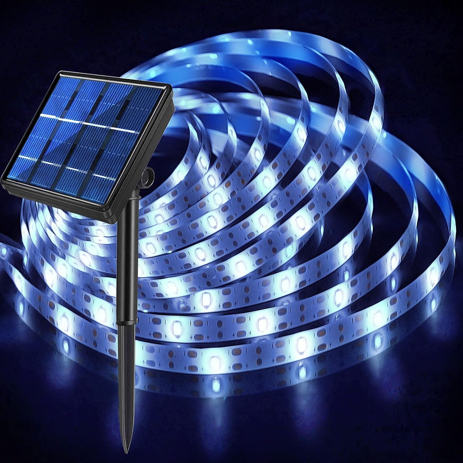 Tira solar de 90 luces LED 3 m, 8 modos, tira solar LED, resistente al agua, para exteriores, color blanco, iluminación de Navidad, para Navidad, boda, jardín, casa