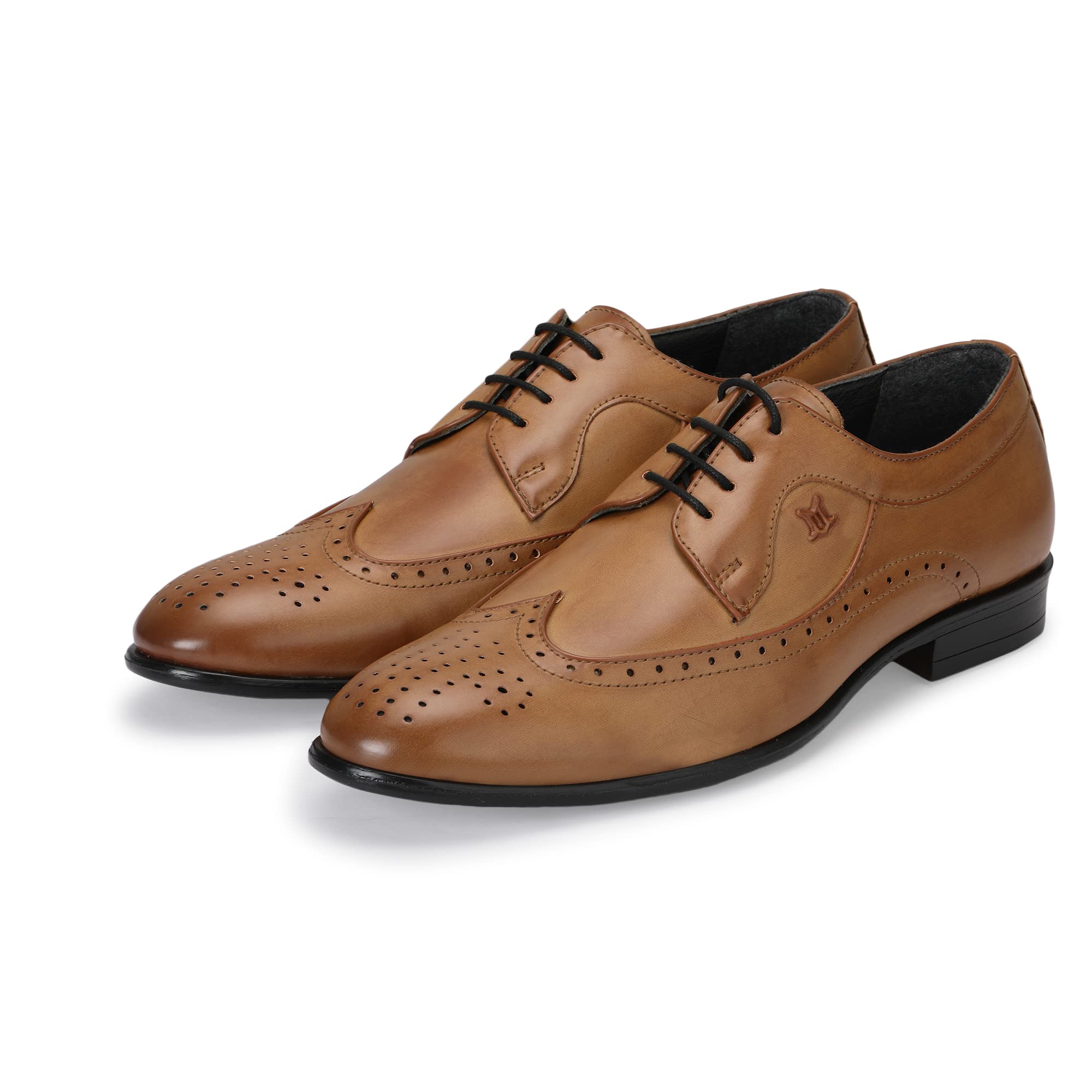MORALO Mens Genuine Synthetic Leather Derby Brogue Shoes|Formal|Office|Dress Shoes (TAN, Numeric_7) (B09XXVNH6S) Amazon Price History, Amazon Price Tracker