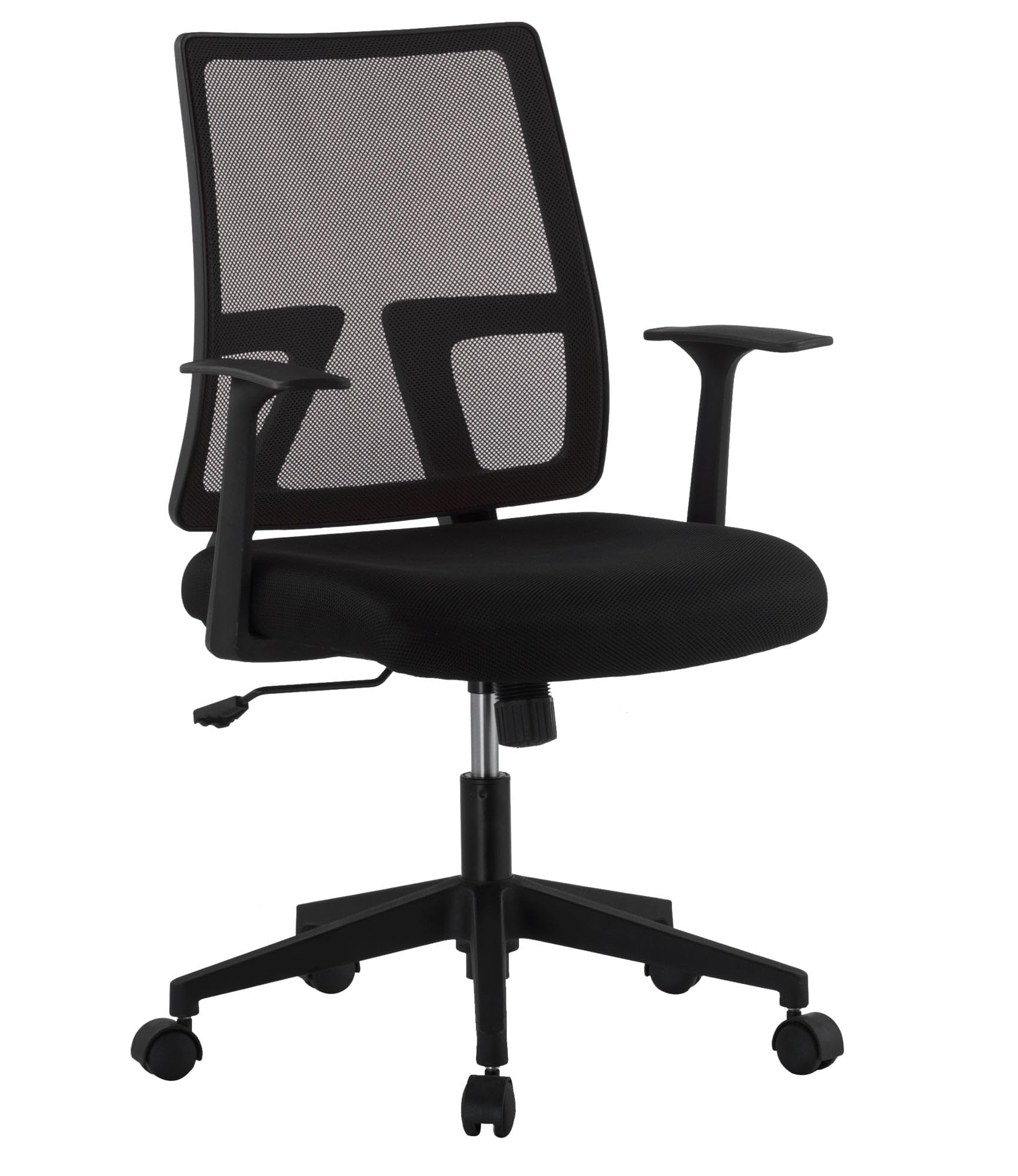 Techly 108156 Sedia da Ufficio con Seduta Imbottita e Schienale in Tessuto High Tech Nero
