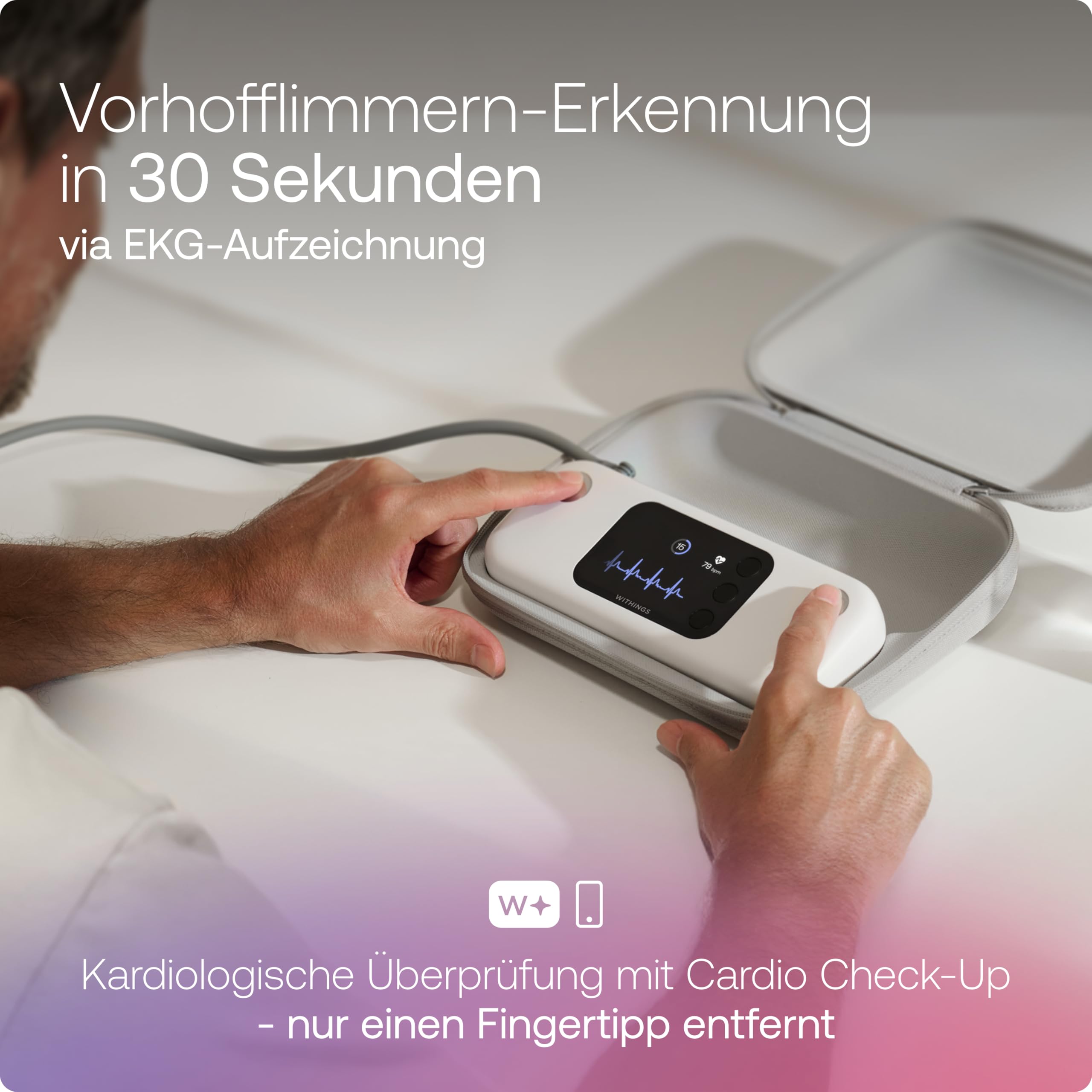 Withings BPM Vision – Intelligentes Oberarm-Blutdruckmessgerät, Elektrokardiogramm - 2-in-1-Messung: Blutdruck + EKG - WLAN & Bluetooth-Sync - iOS & Android - Apple Health & Google Health kompatibel