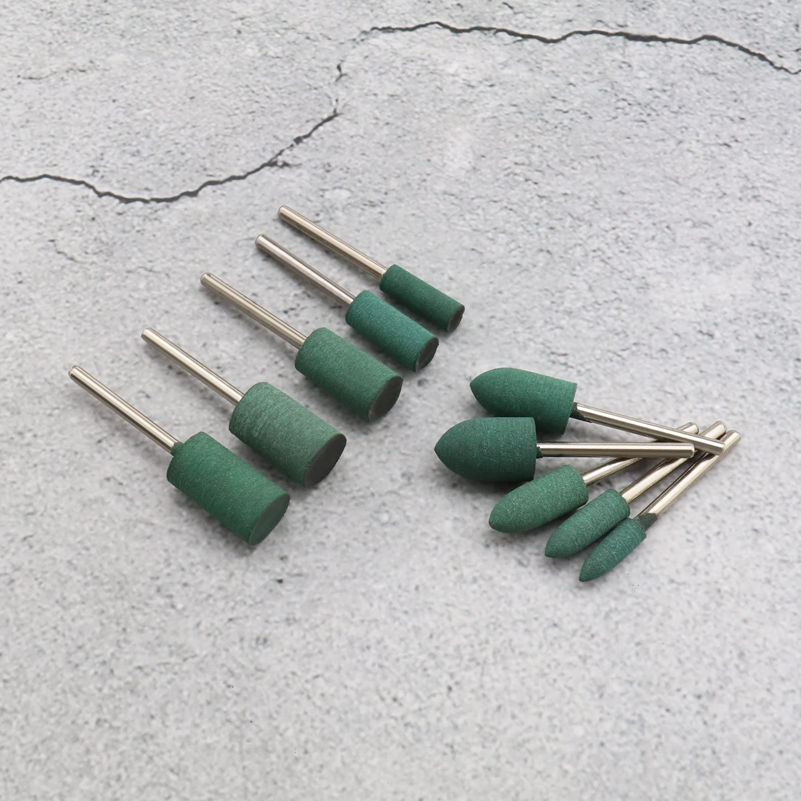Create idea 30pcs Gomma Lucidatura Bit Cono Cilindro Forma Lucidatura Burrs Gioielli Ruota 3mm Mandrino 4mm 6mm 8mm 10mm 12mm Testa per Strumento Rotativo Trapano Elettrico Smerigliatrice