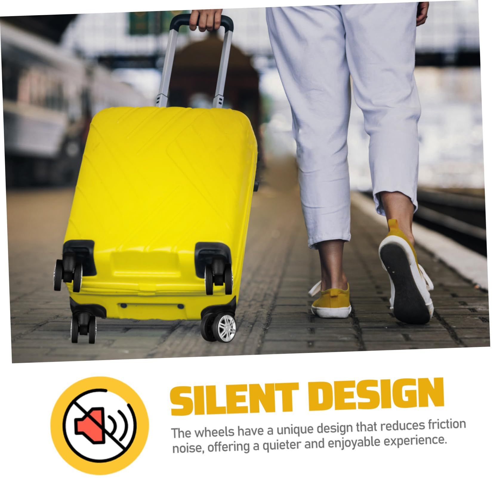 Lot de 4 roulettes pour Valise en Abs Design Double-Roue, Remplacement Compatible Trolley, Direction Flexible Suspendre Renforcée