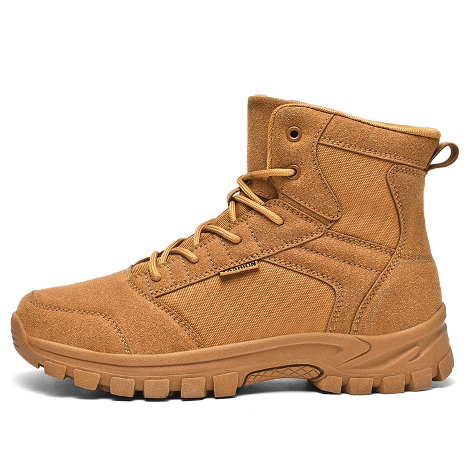 Generisch Bottines pour homme avec motif tendance, couleur unie, semelle épaisse pour l'extérieur, randonnée, chaussures à lacets pour activités sportives décontractées