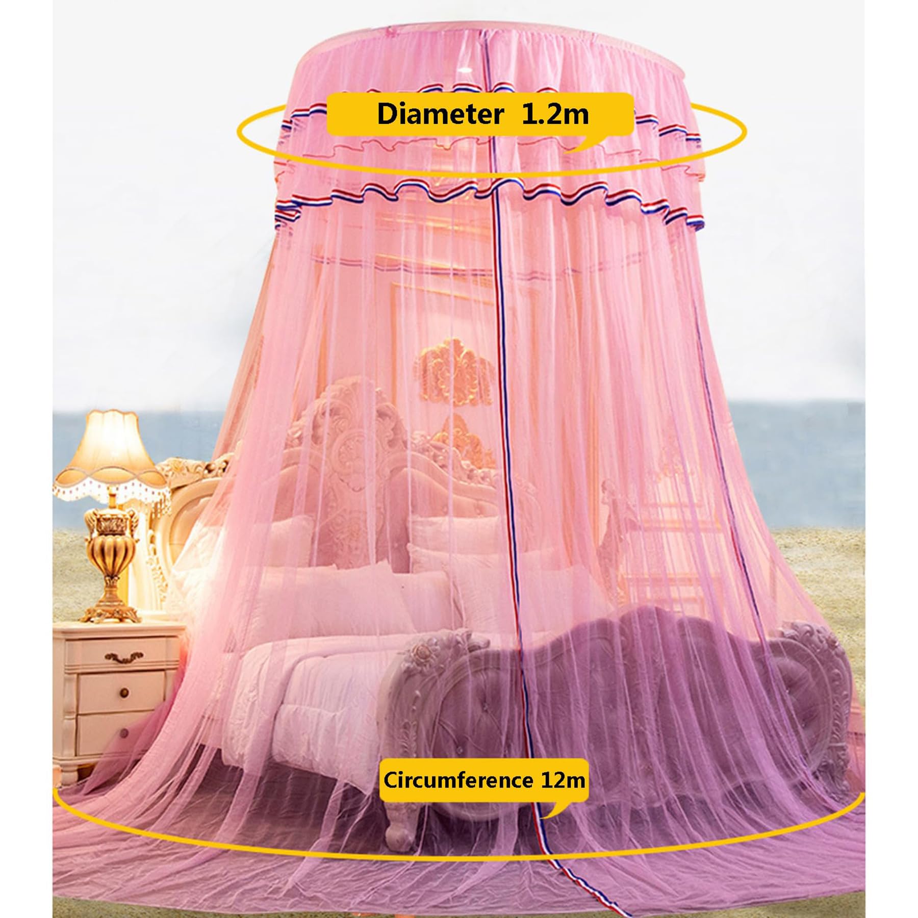 Mosquitera, Dosel para Cama, Carpa, Cortina acogedora, Dosel, Marco de Cama, Cortina, Volantes de ensueño, Techo Colgante, Dosel de Princesa, decoración de Dormitorio,Blanco
