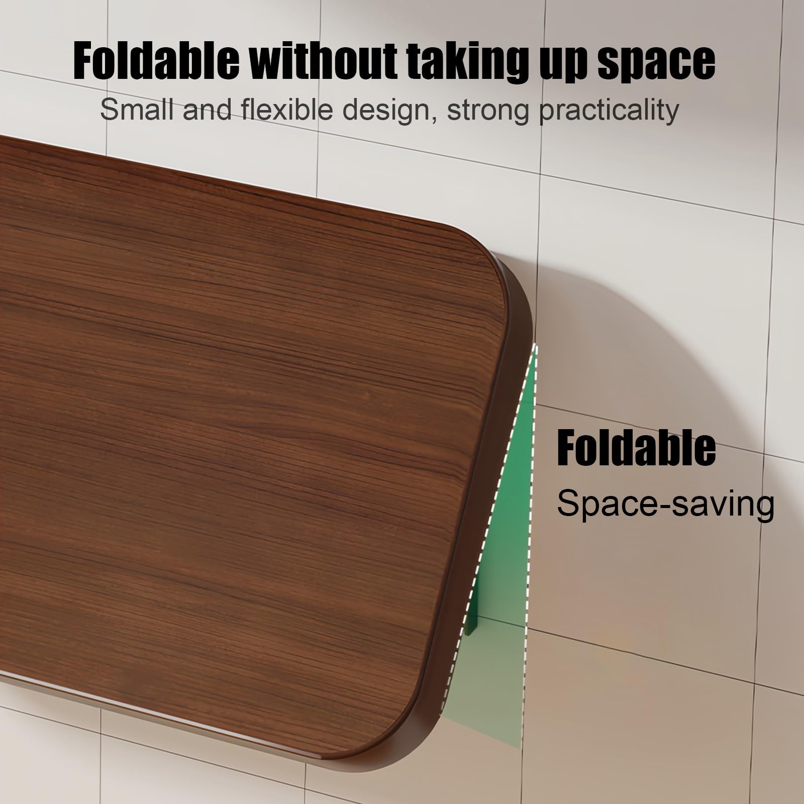 Scrivania pieghevole a parete, tavolo portatile per laptop, salvaspazio, tavolo a ribalta per casa, ufficio, cucina o studio (bianco, design 3 in 1)