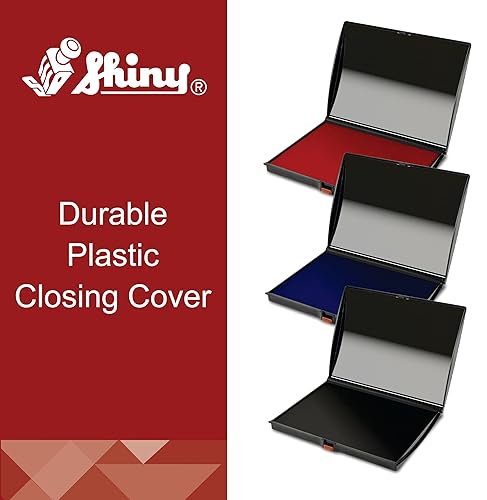 Miniatura 6 de Shiny AS-SHI0940195 Almohadilla grande para sellos de fieltro, cubierta plástica, S4, 5 x 7 pulgadas, negra