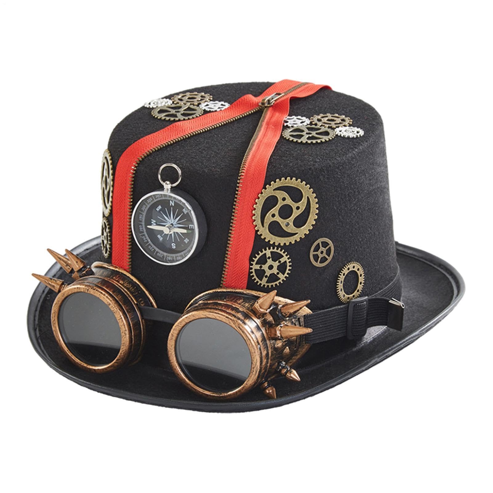Sombreros de copa Steampunk para hombres Disfraz Vintage de Fieltro para