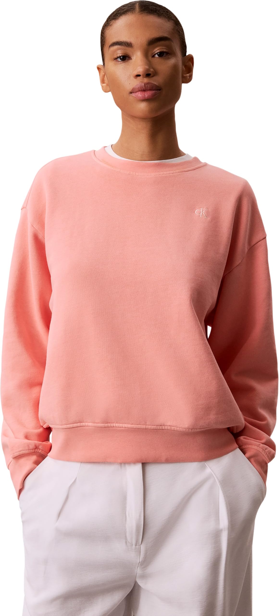 Calvin Klein LS Rlxd Monogram Terry Washed CR Lv047g257g Sudaderas Mujer