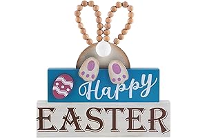 Spruce Up Your Easter Decor with Our Captivating Wooden Bunny Sign Block