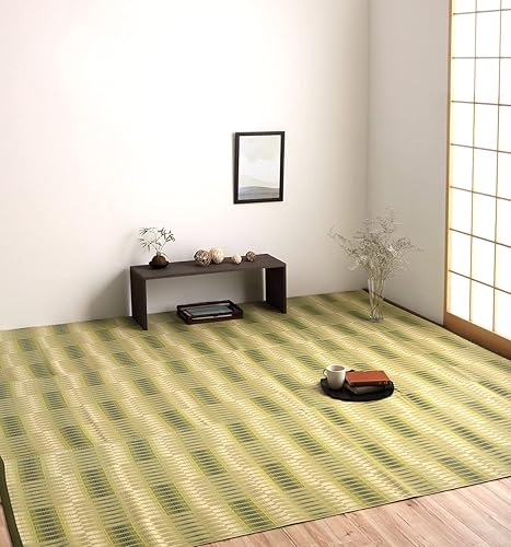 イケヒコ ラグ カーペット マット 日和 本間2畳 約191×191cm グリーン 日本製 洗える 除菌スプレー対応 アウトドア #2127612