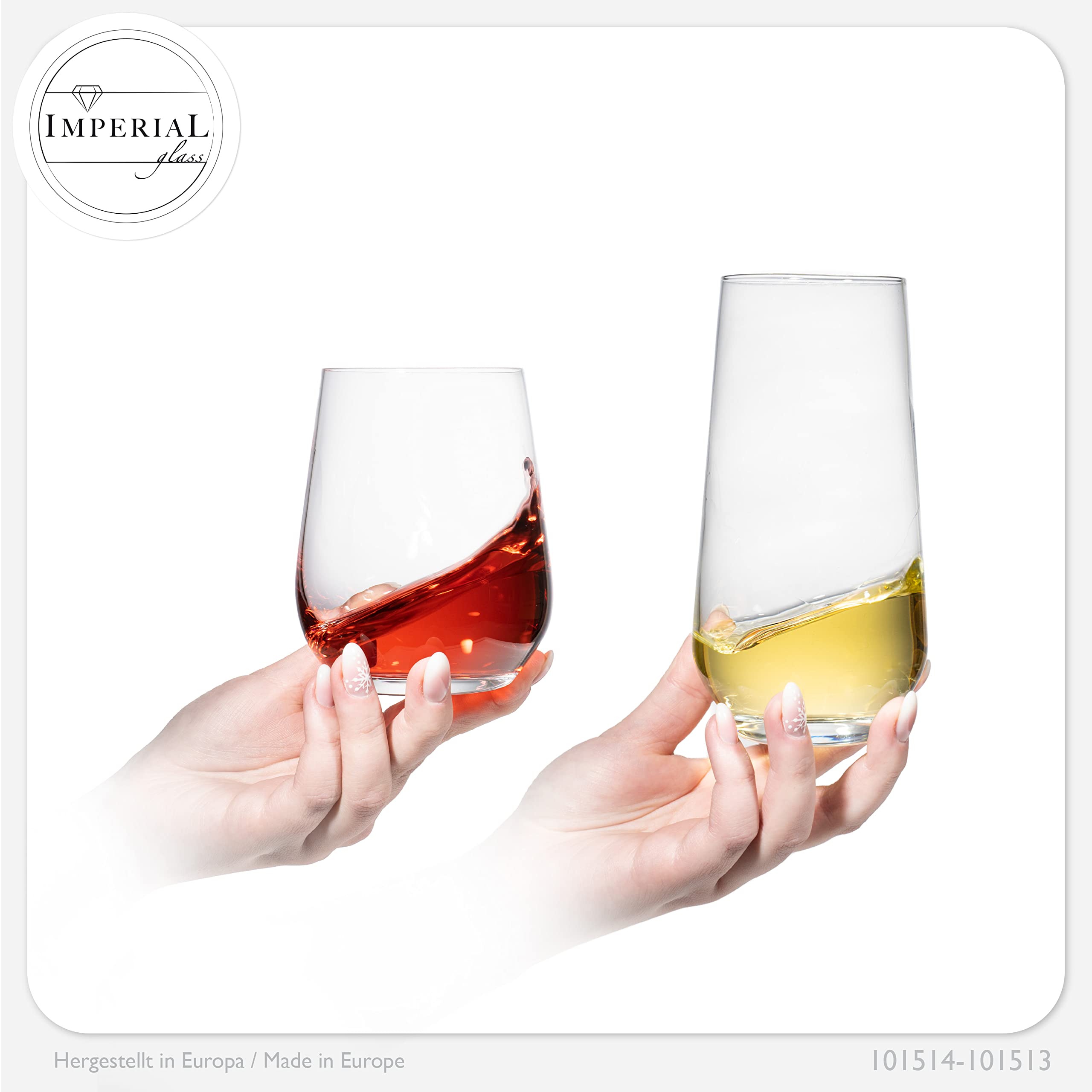 Imperial - Vasos de cristal (450 ml y 520 ml, 12 unidades)