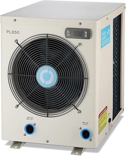Calentador de piscina 15980 BTU para piscinas sobre el suelo, bomba de calor eléctrica de hasta 5000 galones, ultra silencioso 30 dB, calentamiento