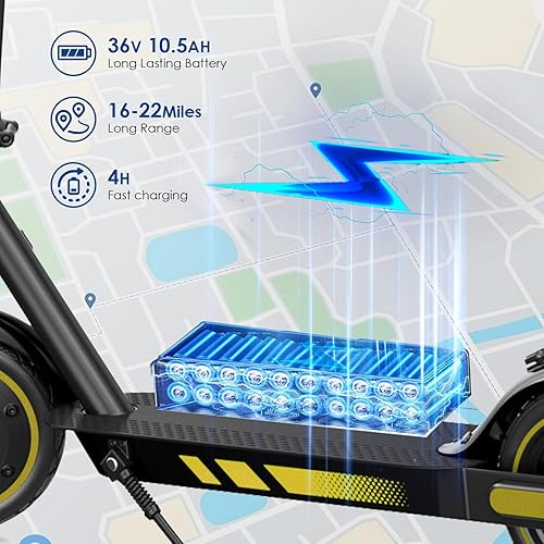 Miniatura 3 de Patinete eléctrico para adultos, motor potente de 350 W500 W600 W, neumáticos de 8.510 pulgadas, hasta 1925 MPH, rango de 152228 millas, sistema de