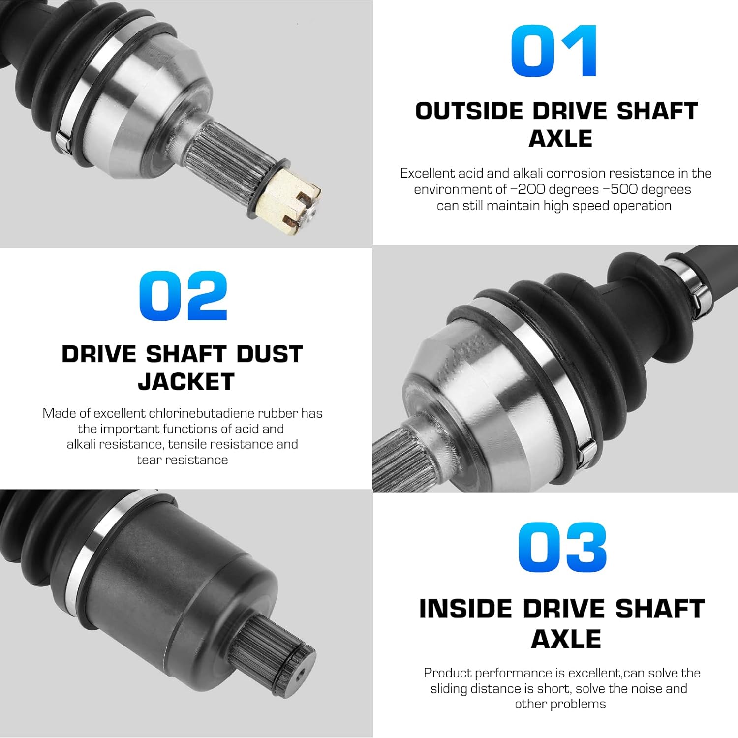 Rear Left/Right CV Axle Shaft for Polaris RZR S 900/4 900 EPS/RZR Trail S 900/1000, General 1000 EPS/4 1000 EPS 2015 2016 2017 2018 2019 2020 2021 2022, Replace for 1333081 1333947, only for 60 inch