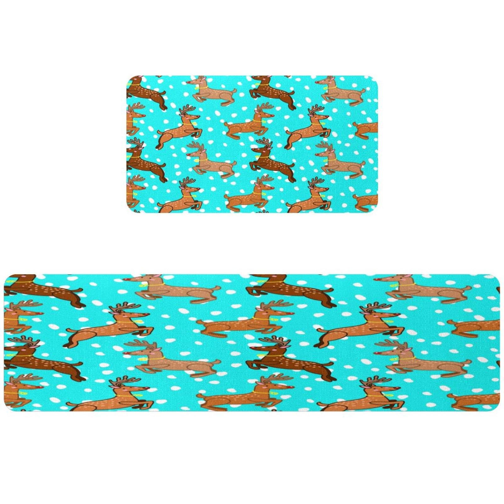 Alfombrillas de cocina decorativas de ciervo para un pasillo y lavado acogedor