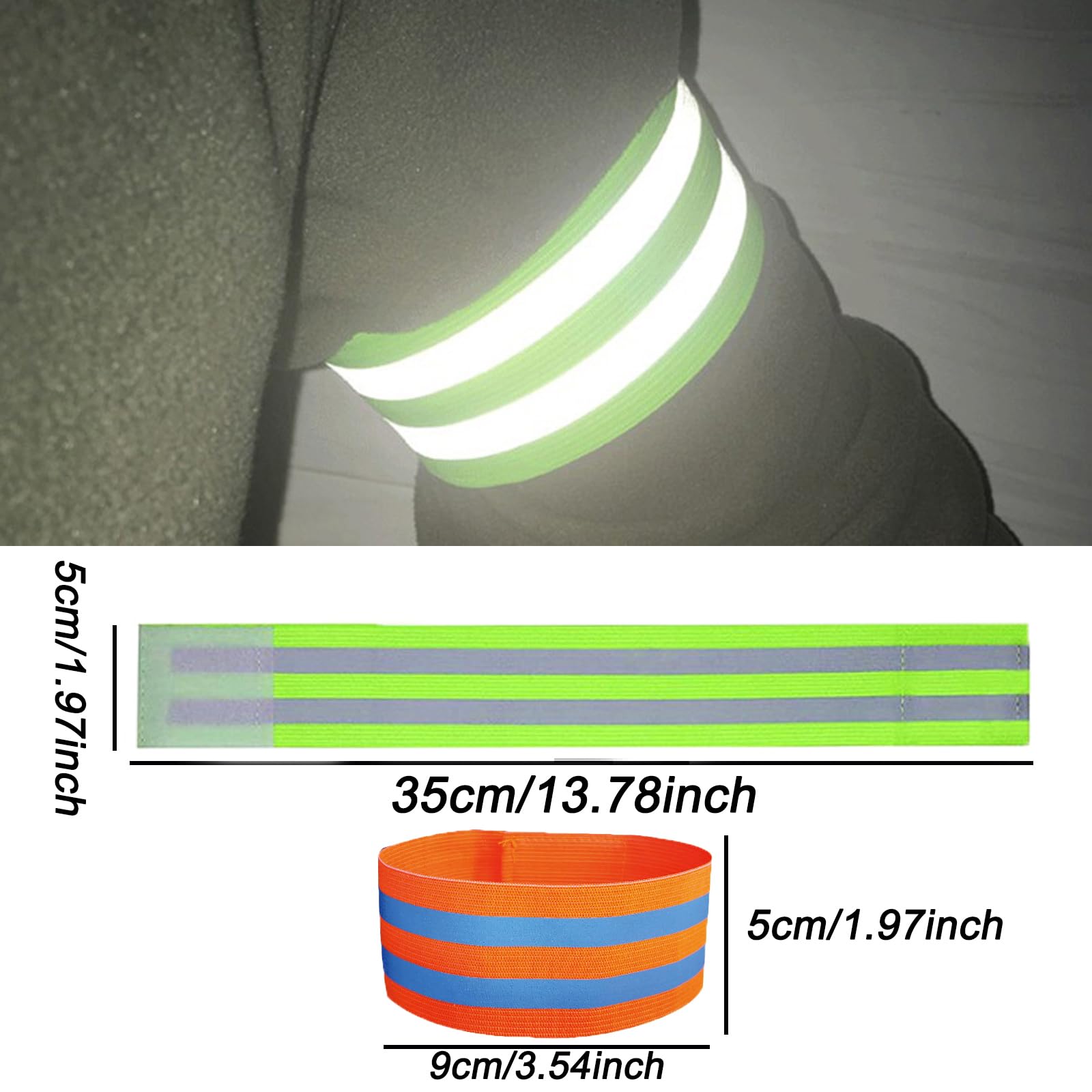 10 Stück Fahrrad Hosenklammer Reflektorbänder - 5 Farben Klettverschluss