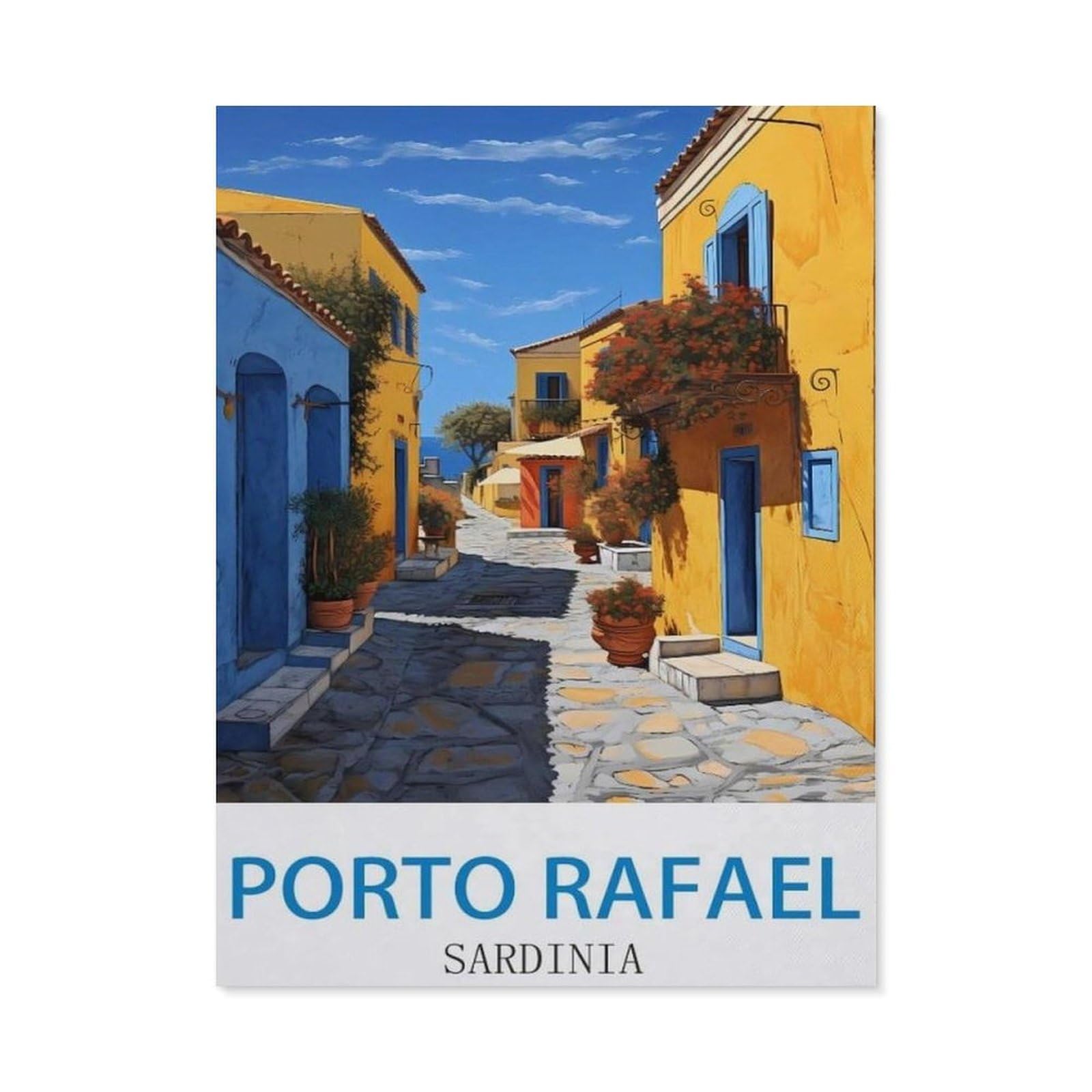 Funny Metal Tin Signs，Porto Rafael Sardinia(15x30cm）