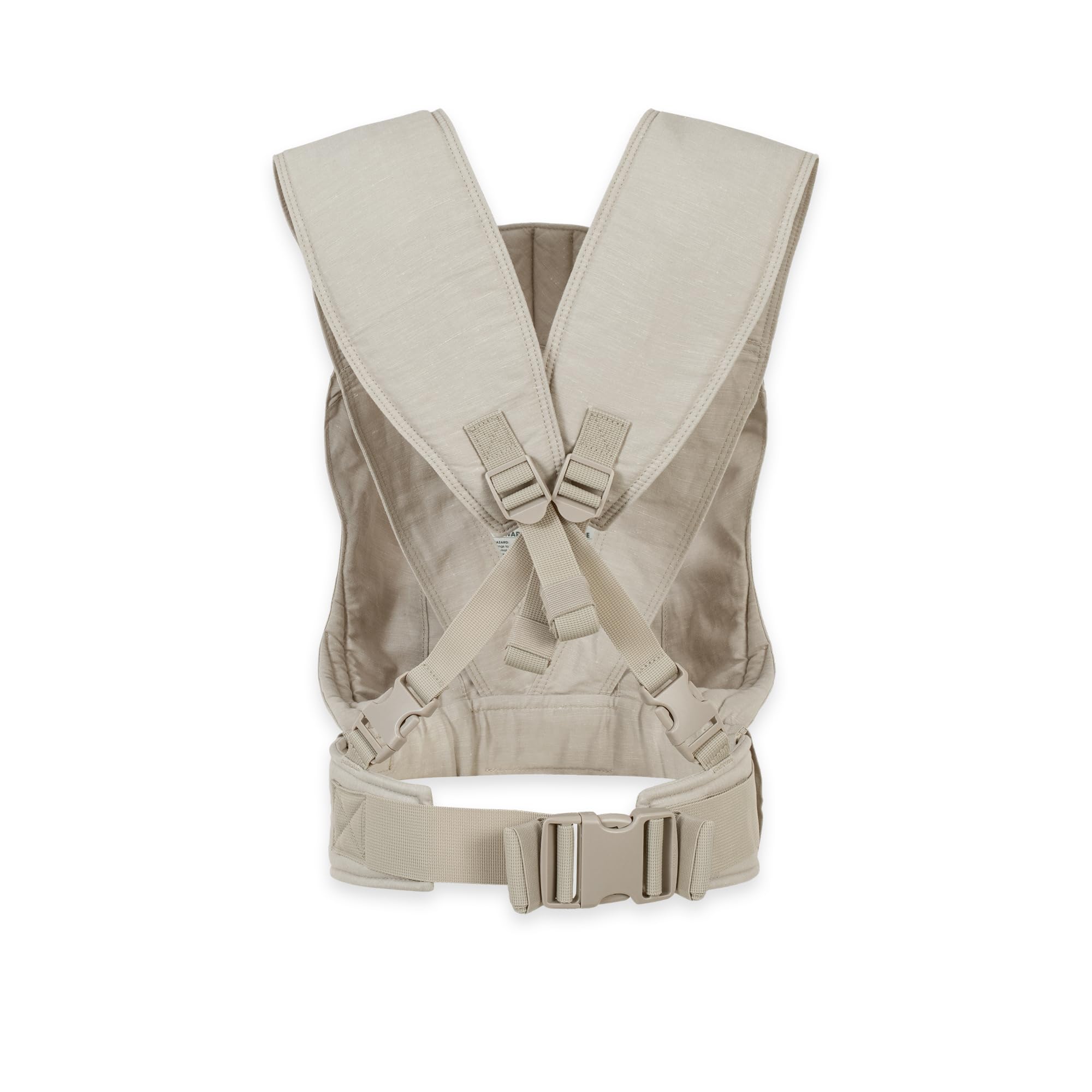 emma & noah Premium Babytrage – mitwachsend 3,5–15kg, ergonomisch, leise Magnetverschlüsse, gepolsterte Gurte & Hüftgurt, Leinen & Bio-Baumwolle (Essential Beige)