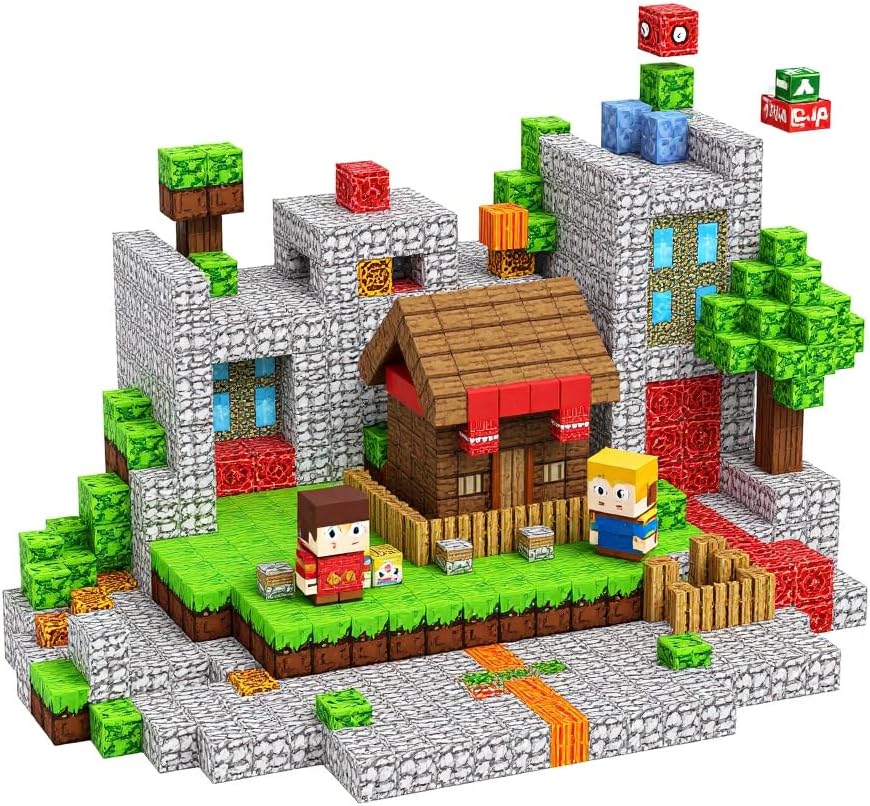 Magnetic Building Blocks for Kids Ages 3+, 300PCS 0.8 Inch Magnetic Blocks, Magnetic Cubes Toys, STEM Educational Stacking Blocks for Boys Girls, Holiday Birthday Gift