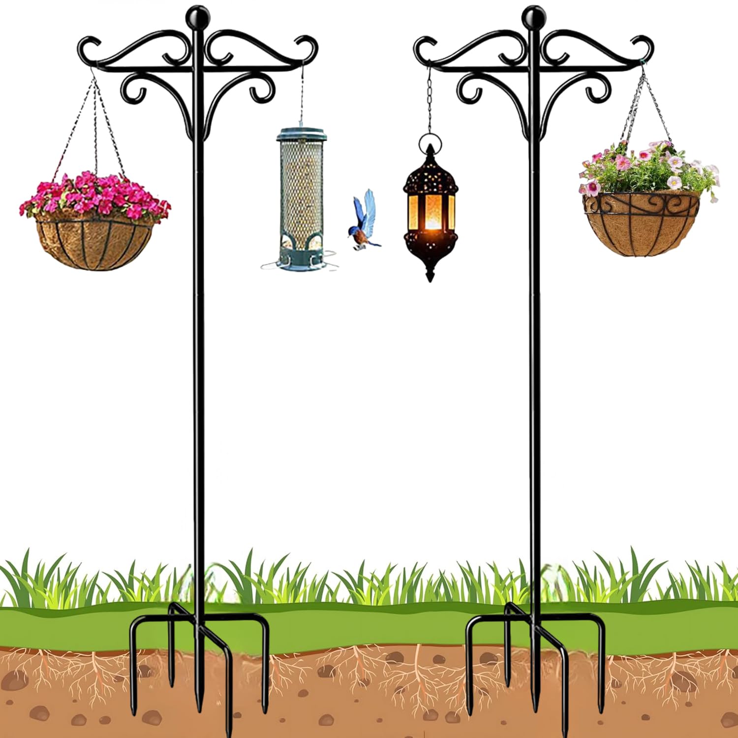 Ganci da pastore per giardino 2 pezzi 233 cm