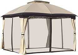Outsunny 10' x 12' Outdoor Gazebo, Patio Gazebo Canopy Shelter