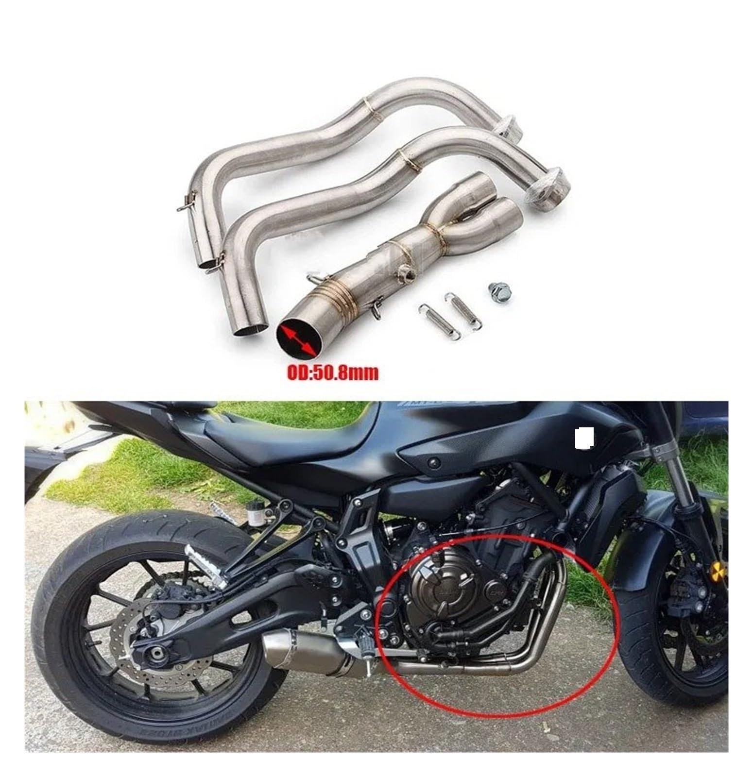 Amazon.co.jp: バイクサイレンサー MT07用 MT-07 FZ07 2014-2023 R7