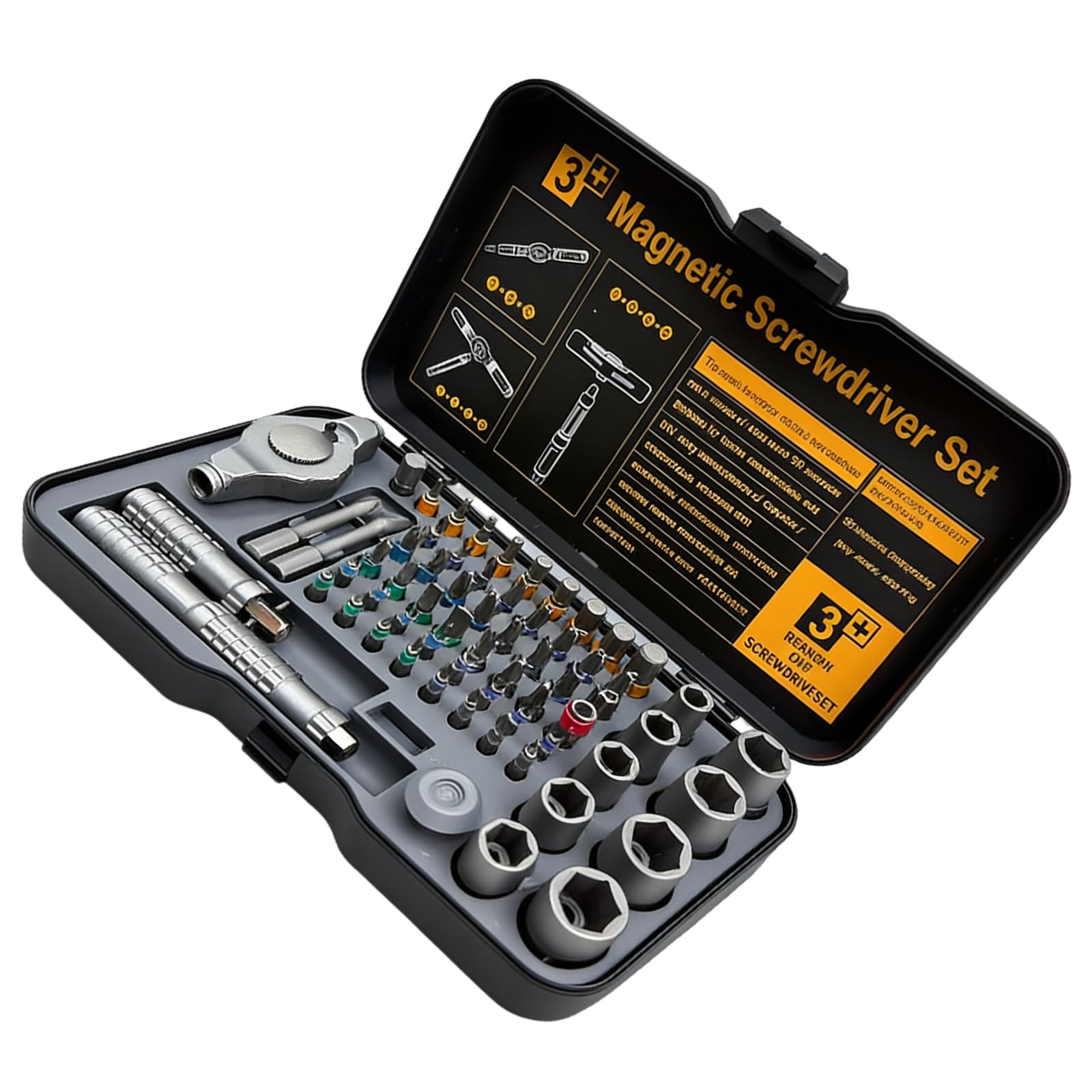 Tsophreniq 66 In 1 Screwdriver Set With Alloy Steel Bit And Ergonomic Ratchets Handle For Professional Repairs Professional Repair Equipment