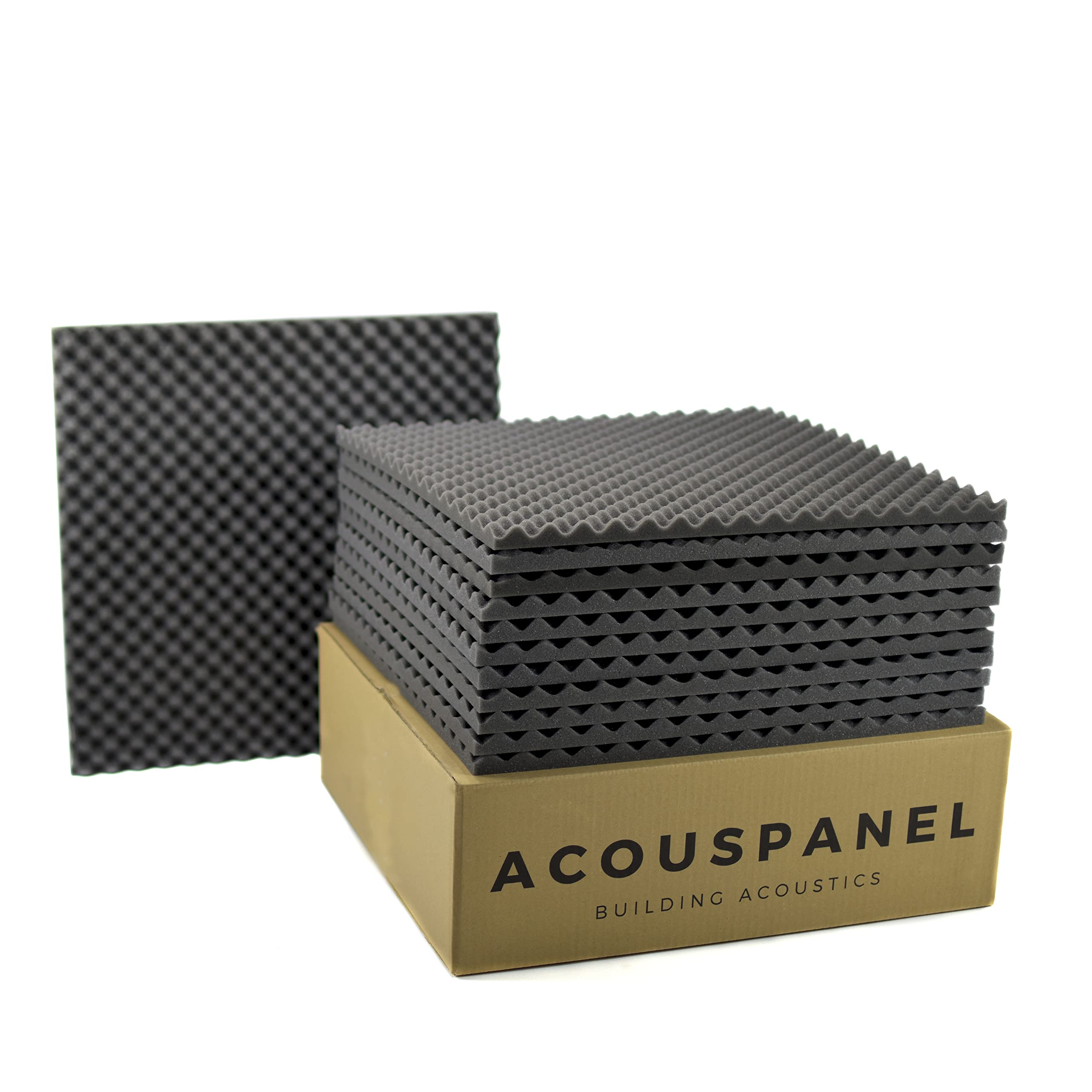 ACOUSPANEL 12 Pannelli Fonoassorbenti Acustici Design Alveolare Pannello Fonoassorbente 50x50x2cm Pannelli Acustici Non Compresso Grigio Antracite