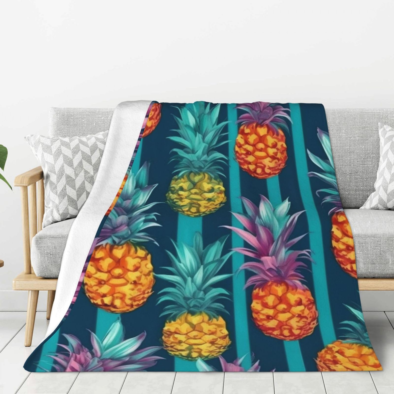 Couverture lit en flanelle de qualité supérieure motif ananas 150cm