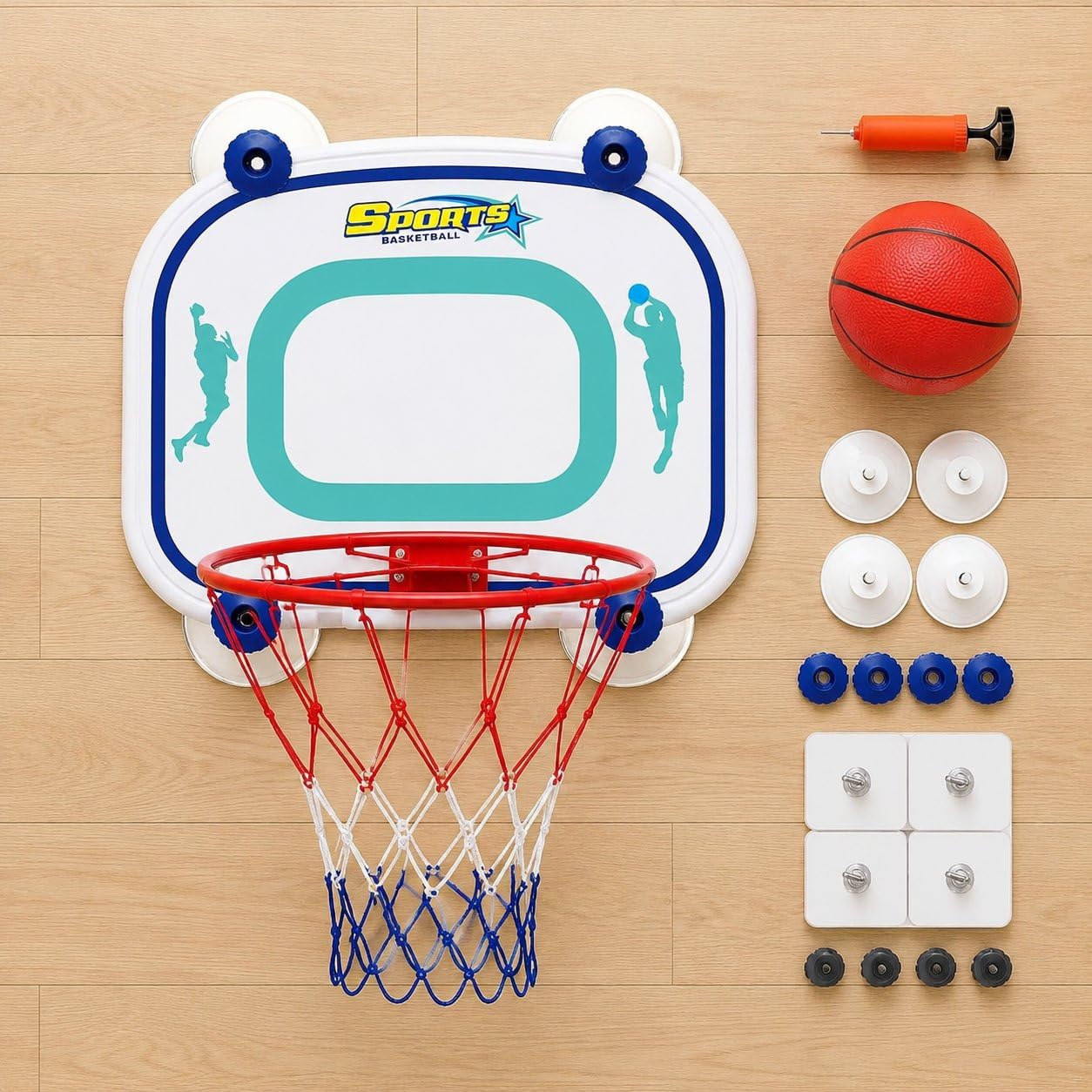 Basketballkorb Indoor, Mini Basketball für Kinder, Basketball Outdoor Spielzeug ab 2 Jahre, Dunkbarer Basketball Korb