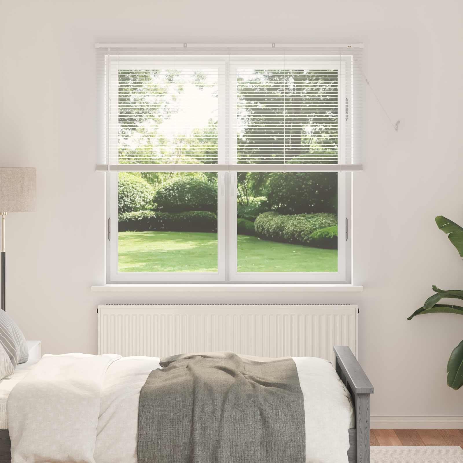 vidaXL Persiana Veneciana 150 x 150 cm PVC, Persiana Veneciana Moderna y Resistente para Oficina en casa, filtra luz, Protege privacidad, Uso Interior