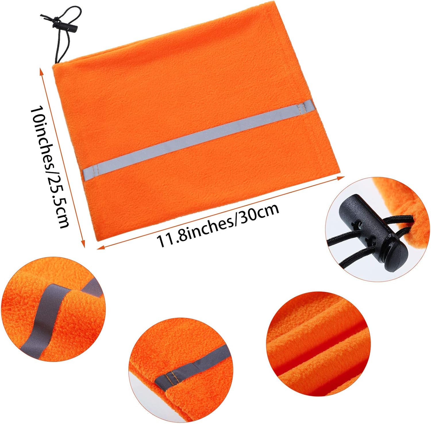 4 Pieces Neck Gaiter Visibility Reflective Safety Fleece Face Covering Balaclava - Image 4
