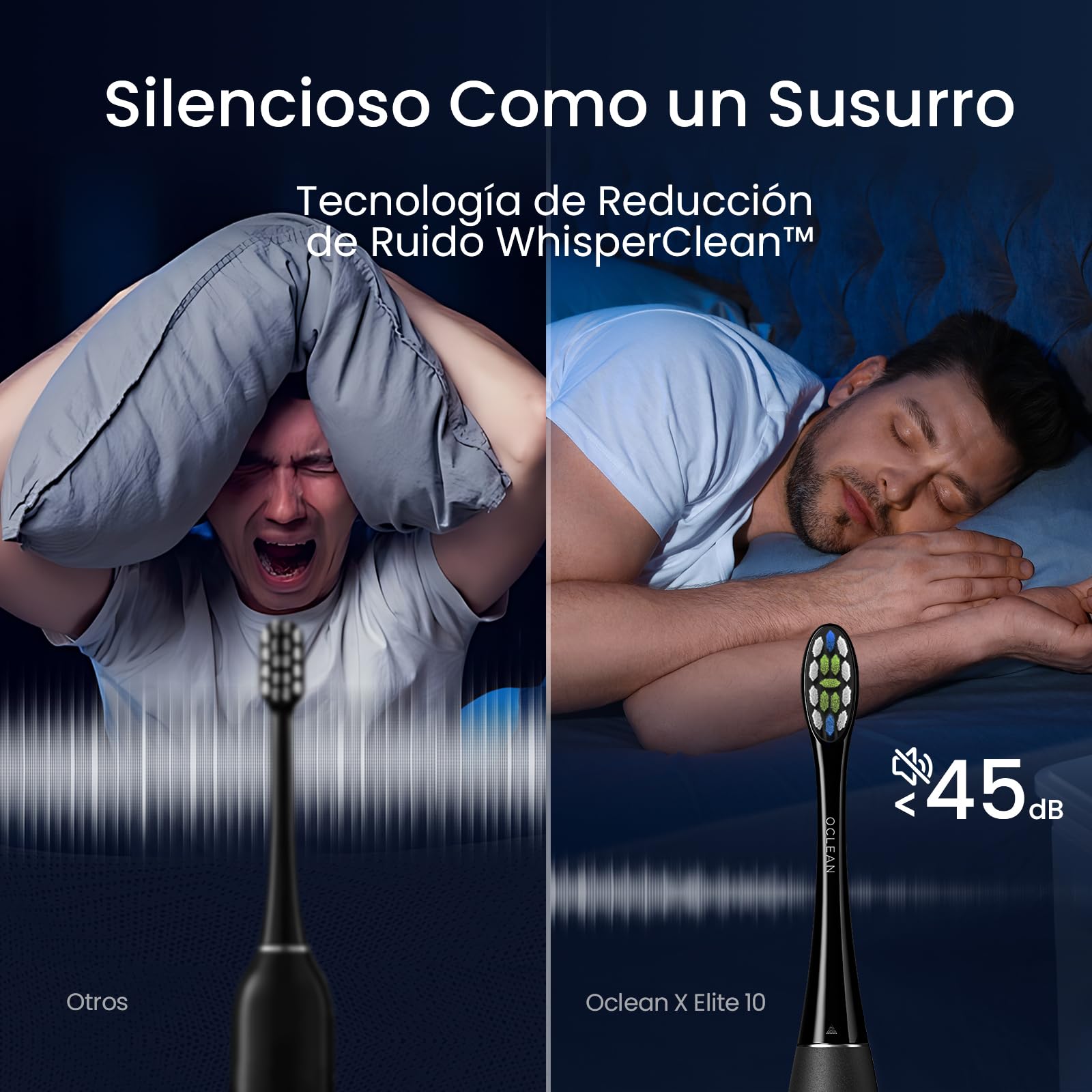 Cepillo eléctrico Oclean X Elite 10, AI cepillado personalizado，Pantalla táctil con seguimiento de 12 áreas, 40°de oscilación, 5 Modos, Temporizador, 40 Días, Pronóstico del tiempo, IPX7, Negro