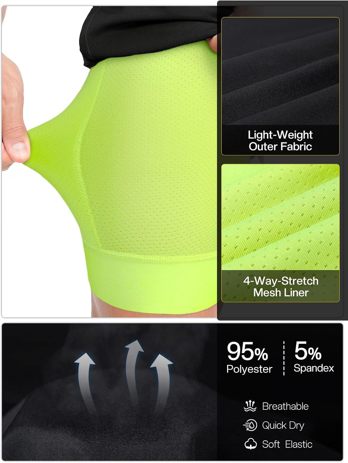 ARSUXEO Loose Fit Padded Bike Shorts for Men Cycling Shorts Mountain Bike Shorts