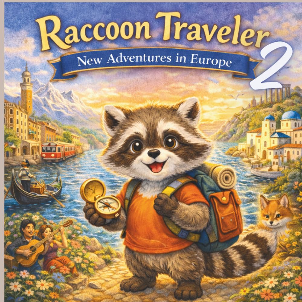 Raccoon Traveler 2: New Adventures in Europe: A Heartwarming Children’s Story About Friendship, Travel, and Courage (Raccoon the Traveler Series)