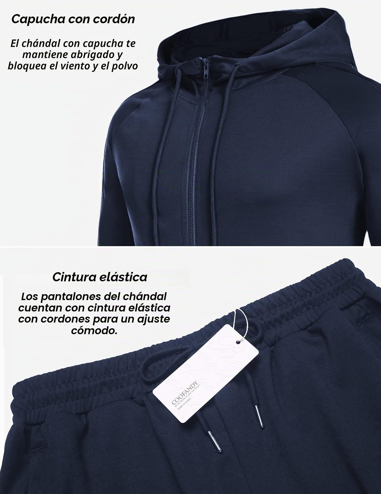 COOFANDY CháNdal Traje Para Correr Para Hombre Traje Deportivo Pantalones De CháNdal Ropa Calle Sudadera Capucha Deportes Informales Y De Ocio Para Hombre