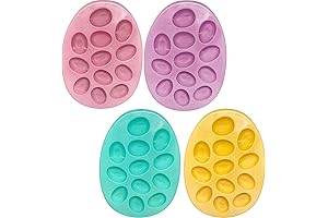 Easter Egg Holder for Dying, Deviled Egg Serving Tray (Set of 4)