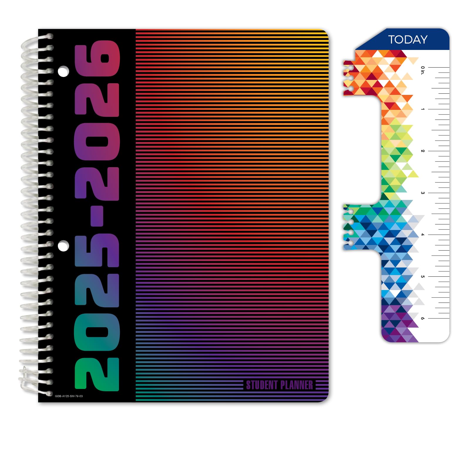 Global Datebooks Dated Middle School or High School Student Planner for Academic Year 2025-2026 Includes Ruler/Bookmark and Planning Stickers (Matrix