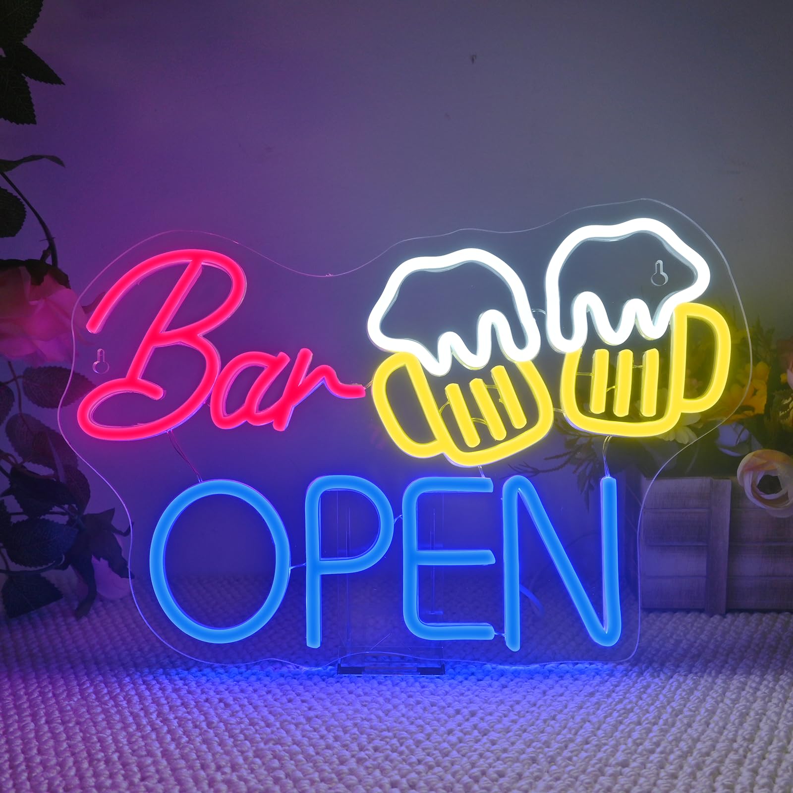 Wanxing Bar Neonborden, Veelkleurig Bar Neonbord voor Muurdecor, Heldere LED-bordverlichting met USB-voeding voor Thuisbars, Club, Bistro, Feest Wanxing Bar Neonborden, Veelkleurig Bar Neonbord voor Muurdecor, Heldere LED-bordverlichting met USB-voeding voor Thuisbars, Club, Bistro, Feest