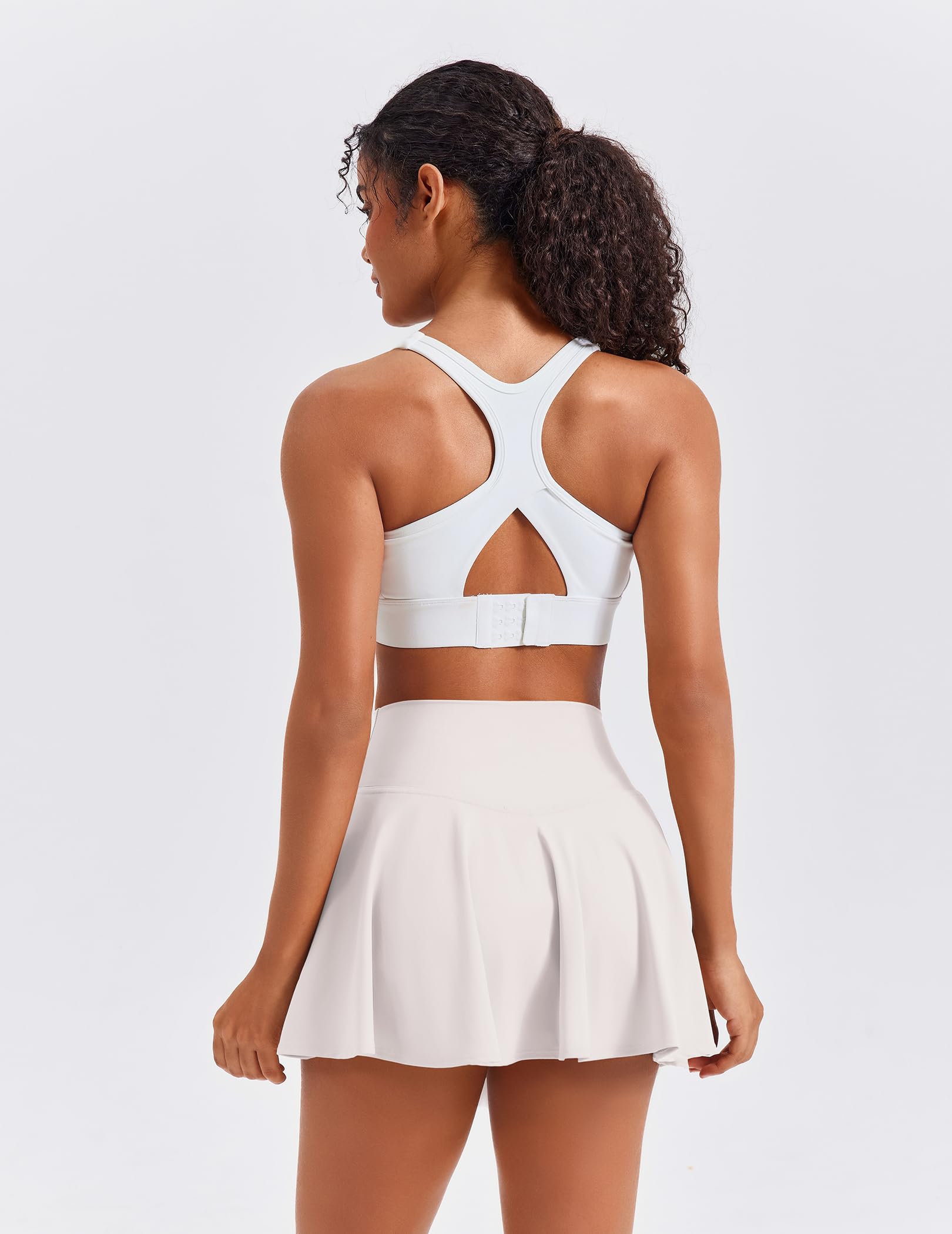 PINSPARK Jupe de Tennis pour Femme, Taille Haute, croisée, avec Pantalon intégré, Jupe-Short plissée de Sport, Mini-Jupe, Robe de Tennis/Course avec Poches.