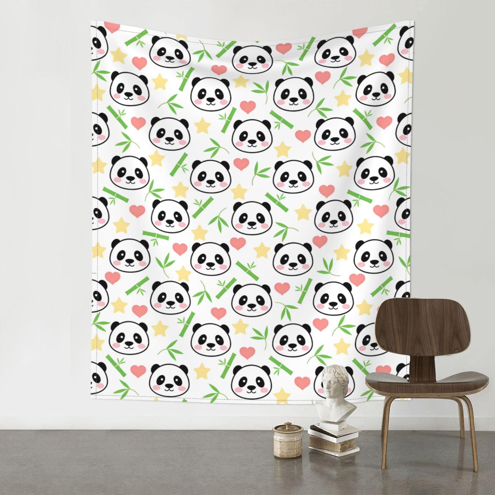 YYHHAOFA cute panda bamboo star Prints 60x51in Wall Tapestry – Durable Polyester Throw for Dorm, Beach, & Home Decor
